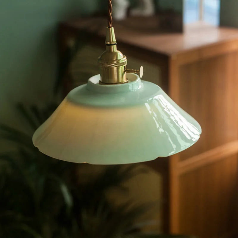 Decorbites™ Grünes Keramik-Hängeleuchte LED Vintage mit LED-Birnen