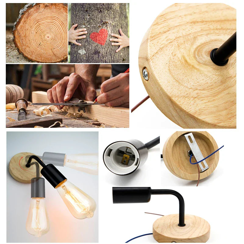 DecorBites™ Hemp Rope Wall Lamp E27 Indoor Outdoor Loft Industrial Sconce Bedside Lamp