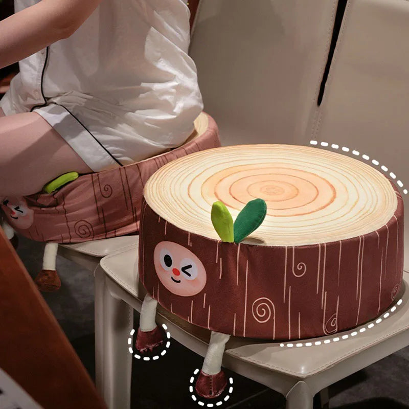 DecorBites™ Cartoon Tree Stump Cushion for Bedroom, Sofa & Balcony Decoration