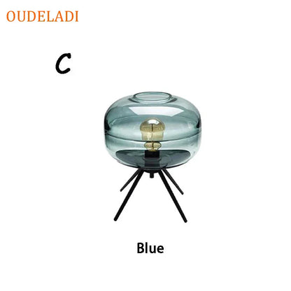 DecorBites™ Glass Table Lamp: Modern Art Shelf Desk Lamp for Bedroom Decor