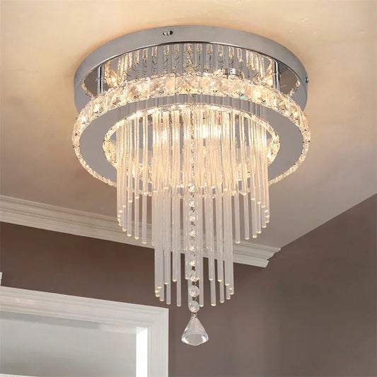 DecorBites™ Crystal Raindrop Chandelier LED Ceiling Light for Dining Living Bedroom