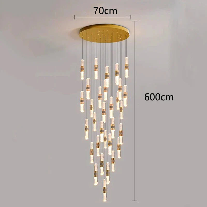 Lámpara colgante de cristal DecorBites™ para escalera, sala de estar o interior