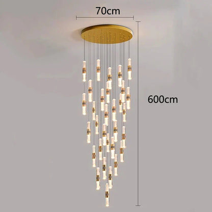 Lámpara colgante de cristal DecorBites™ para escalera, sala de estar o interior