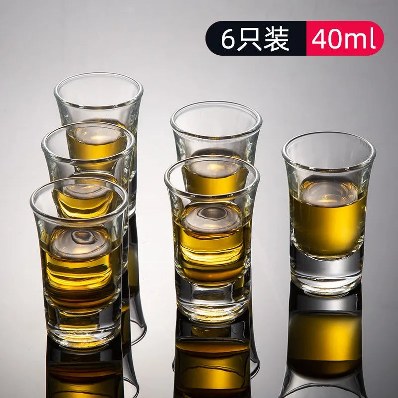 DecorBites™ Glass Spirit Set - Graduated Line Brandy Cups, Transparent Liquor Drinking Glasses