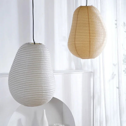 DecorBites™ Japanese Rice Paper Pendant LED Lamp for Cozy Living and Dining Spaces