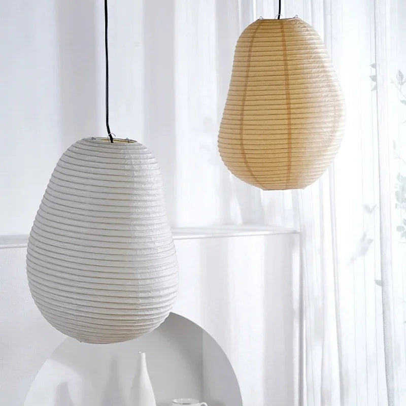 DecorBites™ Japanese Rice Paper LED Pendant Lamp for Living Room Dining Cafe