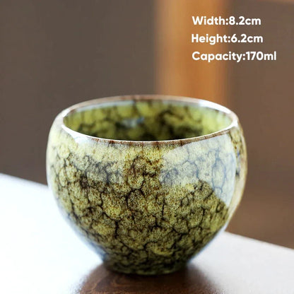 Taza de café de cerámica DecorBites™ de 170 ml, estilo Kung Fu, con diseño de huevo.