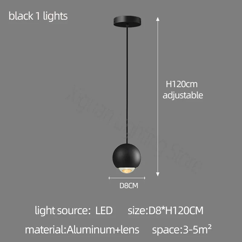 DecorBites™ Globe Lens Metal Chandelier for Living Room Kitchen Bedroom Cafe Staircase Villa