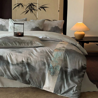 DecorBites™ Chinese Digital Printing Bedding Set - Soft, Washed, Skin-Friendly Duvet Cover Kit