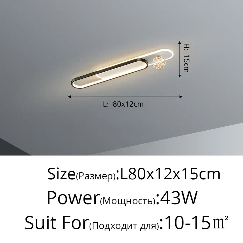 DecorBites™ Gold Starry Strip Flush Mount Ceiling Light Luxury Chandelier