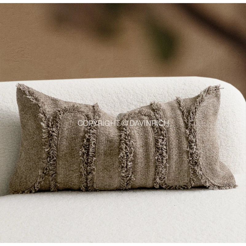 Funda de cojín DecorBites™ Luxe Black Fluffy: diseño moderno, sencillo y art déco.