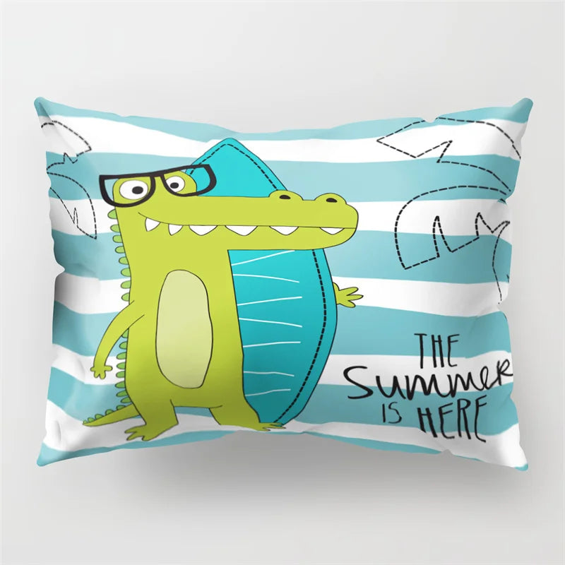 DecorBites™ Cartoon Dinosaur Pillowcase for Home Decor and Kids Bedroom