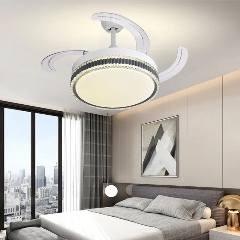Decorbites™ Ventilador de Techo LED sin Aspas en Forma de Lámpara de Araña para Decoración Moderna de Hogar Inteligente