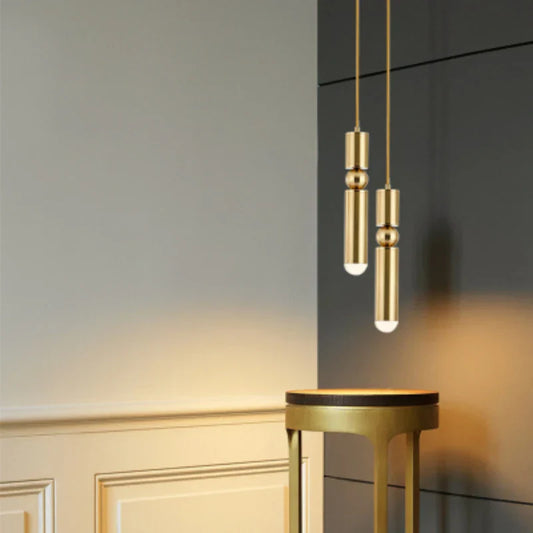 DecorBites™ Gold Tube Pendant Light - Kitchen Bedside Hanging Lamp by AliLamp