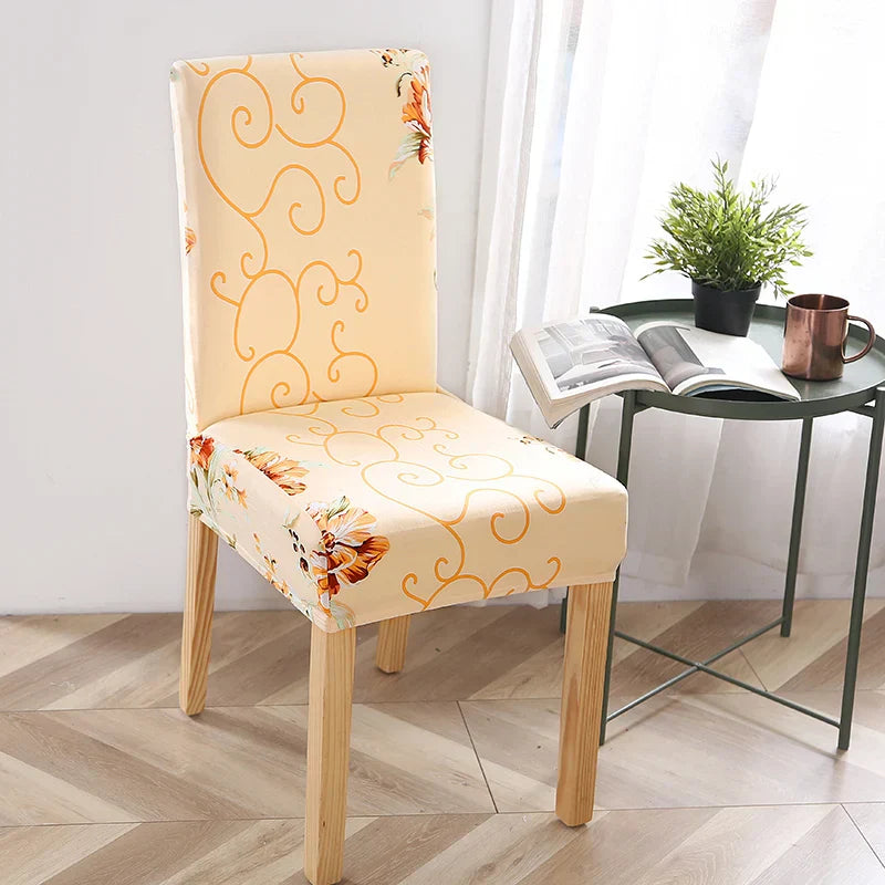 Decobites Stretch Print Chair Cover Slipcovers - Elastic Seat Case