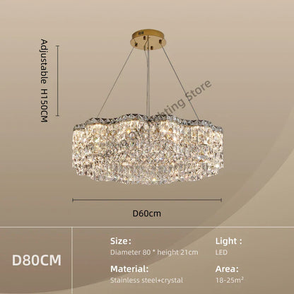 DecorBites™ Crystal Chandelier Pendant Light, Elegant Hanging Lamp Fixture