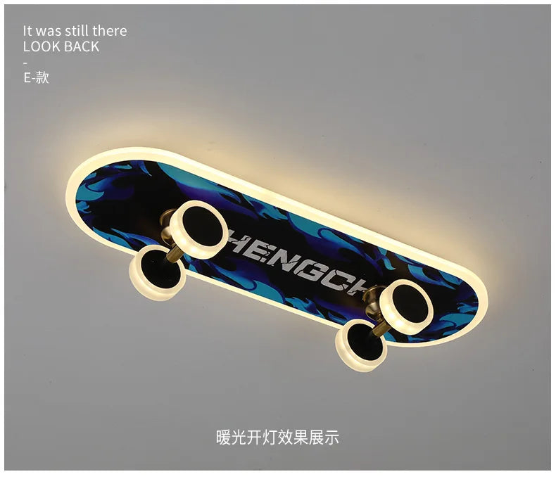 DecorBites™ Kids Skateboard LED Ceiling Light for Modern Children's Rooms