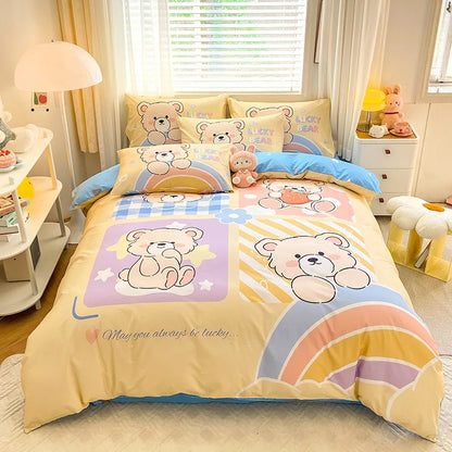 Decobites Flower Single Double Bedding Set Full Size Cotton Duvet Cover High Quality Quilt Cover Set