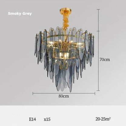 DecorBites™ Gold LED Glass Chandelier for Dinning Living Room Bedroom_main keyword: Pendant Lamps