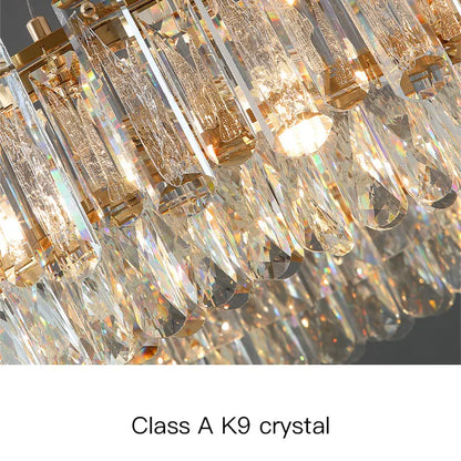 DecorBites™ Gold Round/Oval Crystal Chandelier for Living & Dining Room