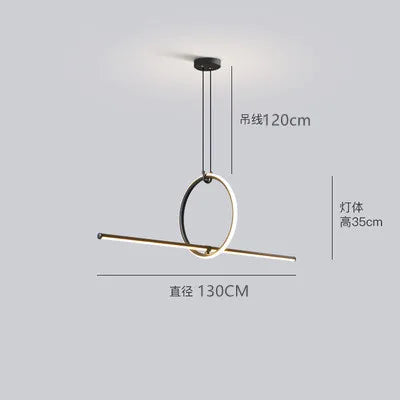 DecorBites™ Black LED Ceiling Chandelier with Remote Control for Modern Minimalist Home Decor