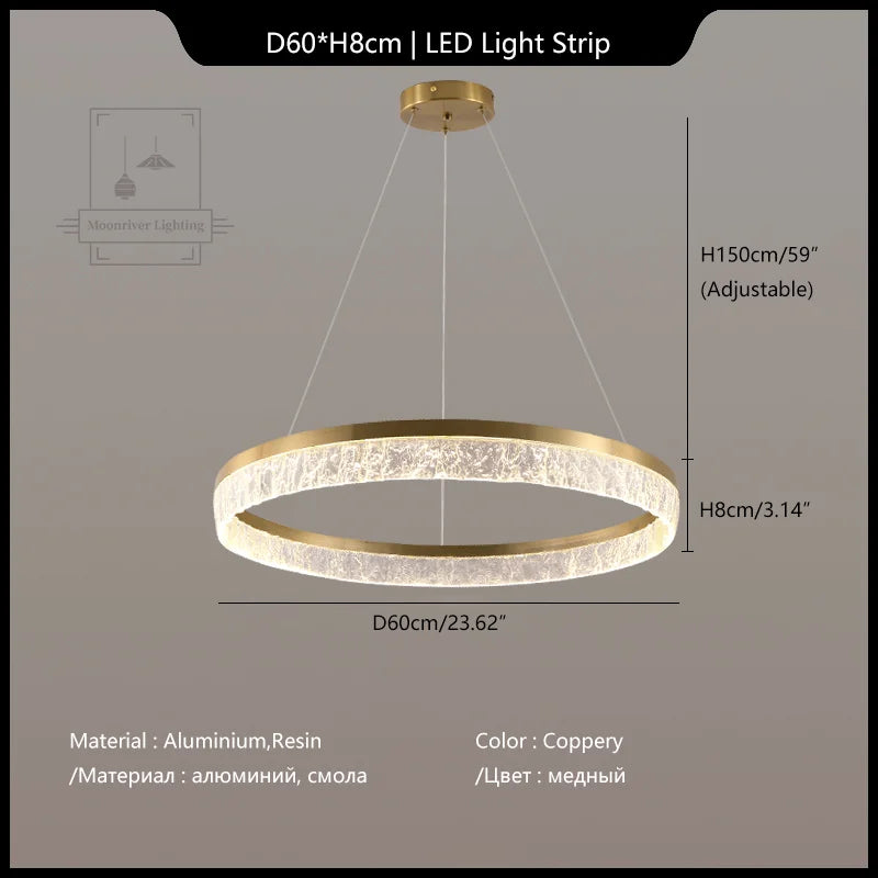 DecorBites™ Crystal Chandelier Circular Pendant Light for Modern French Style Dining-Table Decor