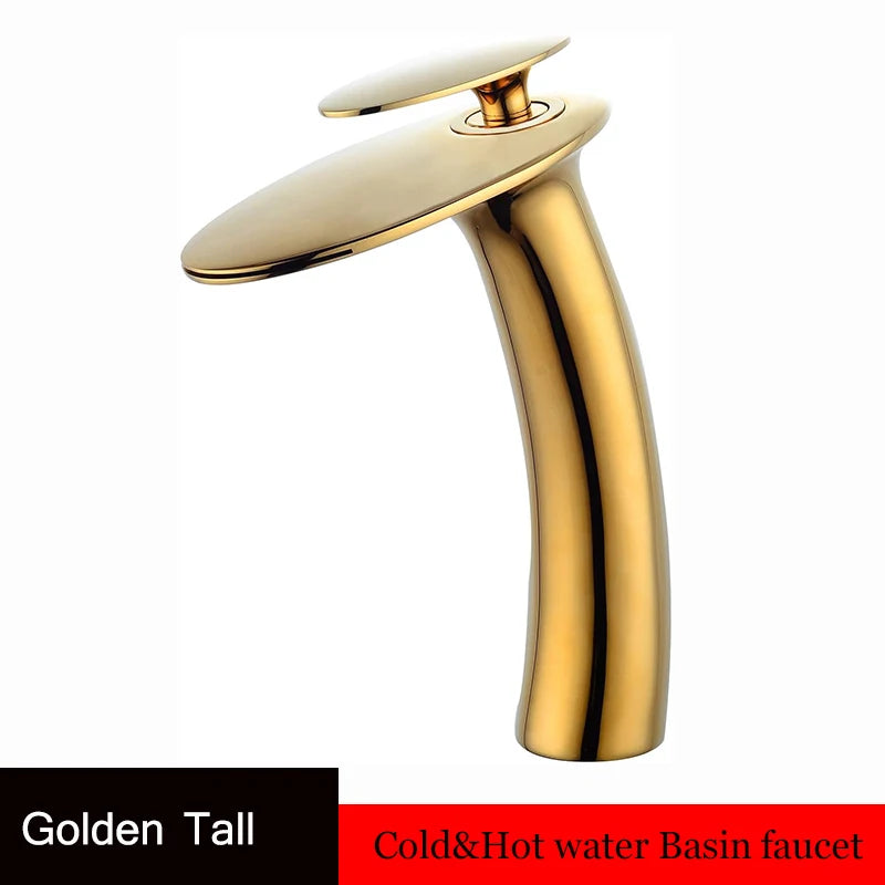 Waterfall Basin Faucet Black Bathroom