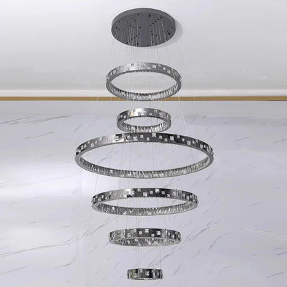 DecorBites™ Crystal Chandelier Stair Pendant Lamp Living Room Pendant Lights Interior Lighting