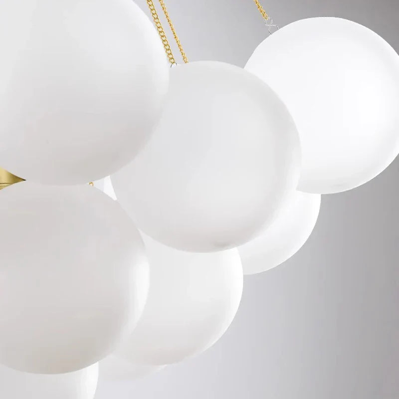 White Frosted Glass Chandelier