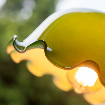 DecorBites™ Green Lotus LED Pendant Light Glass Hanging Lamp