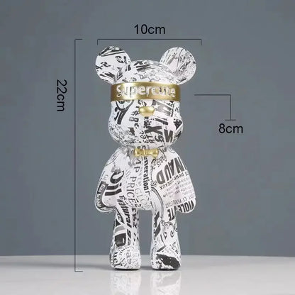 DecorBites™ Graffiti Bear Figurine: Modern Abstract Home Decor Statuette