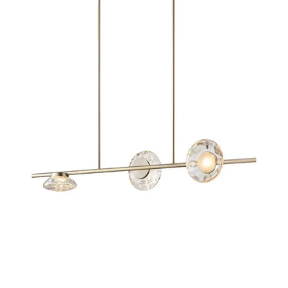 DecorBites™ Glass LED Chandeliers Gold Metal 3000K: Restaurant Parlor Kitchen Dining Lighting