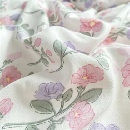 DecorBites™ Double Layer Yarn Cozy Bed Sheet Set - High-Quality Washed Cotton Printed Bedding