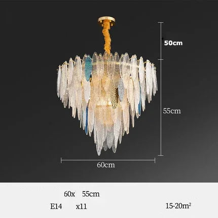 DecorBites™ Gold LED Glass Chandelier for Dinning Living Room Bedroom_main keyword: Pendant Lamps