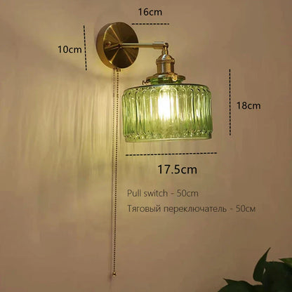 DecorBites™ Art Deco LED Wall Lamp with Pull Switch, Nordic Design, Glass Interior Wall Light