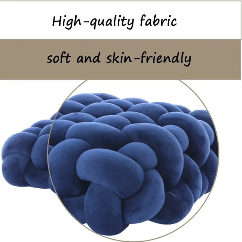 DecorBites™ Knot Square Pillows: Handmade Decor for Living Room, Bedroom, Office in Grey