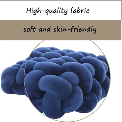 DecorBites™ Knot Square Pillows: Handmade Decor for Living Room, Bedroom, Office in Grey