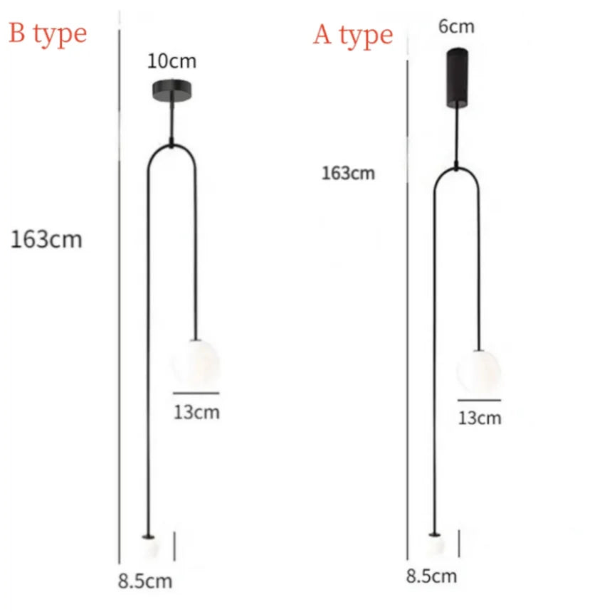 DecorBites™ Double Head Glass Ball Pendant Light for Hotel Bedroom & Bathroom