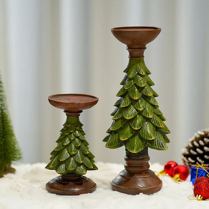 DecorBites™ Christmas Tree Candle Holder: Festive Tabletop Decor Figurine
