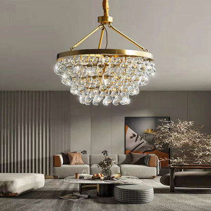 Lámparas colgantes de techo DecorBites™ con cuentas de cristal: Iluminación decorativa retro de lujo en dorado para el hogar