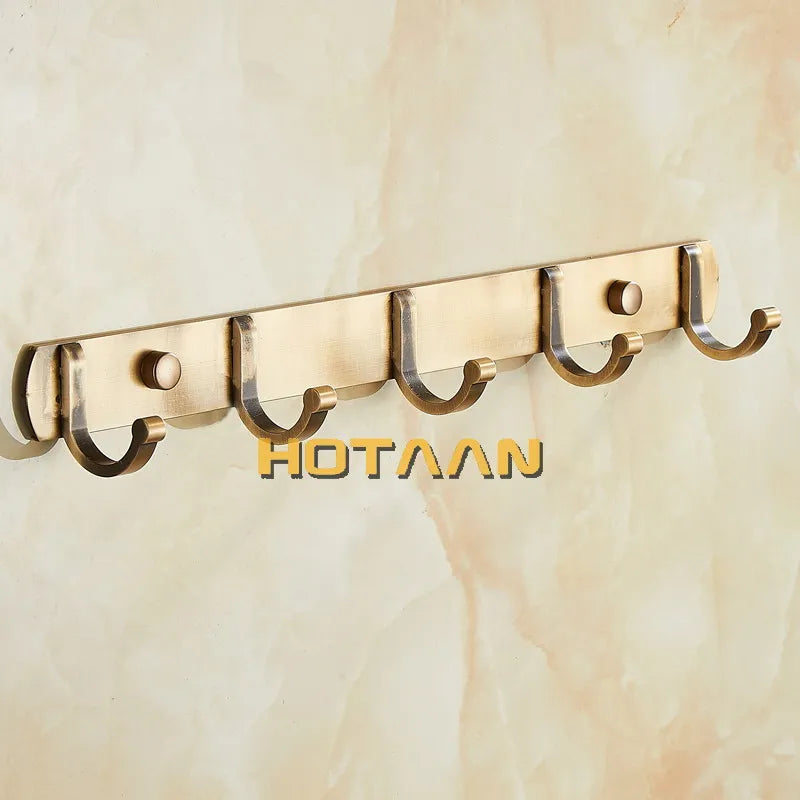 خطاف رداء أسود عتيق من DecorBites™، أدوات حمام بلمسة نهائية من النحاس، خطاف حائط، خطاف ملابس.