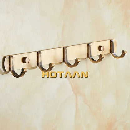 خطاف رداء أسود عتيق من DecorBites™، أدوات حمام بلمسة نهائية من النحاس، خطاف حائط، خطاف ملابس.