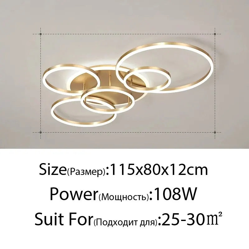 DecorBites™ Gold LED Chandelier for Living Study Room Indoor Lighting Luminaire