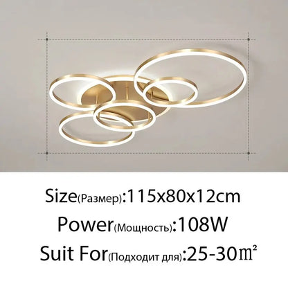 DecorBites™ Gold LED Chandelier for Living Study Room Indoor Lighting Luminaire