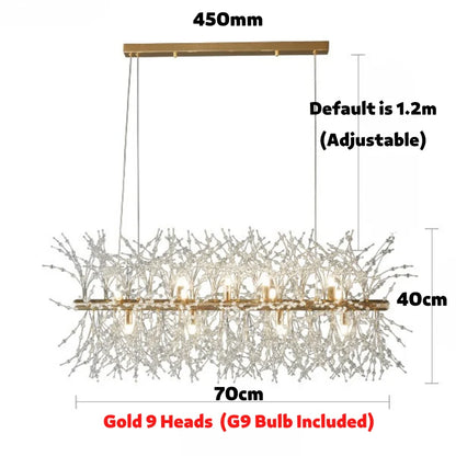 DecorBites™ Dandelion LED Chandelier, Modern Crystal Stainless Steel Ceiling Light