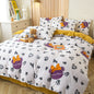 Decobites Flower Printed Washed Cotton Duvet Cover, Single/Queen/King Sizes