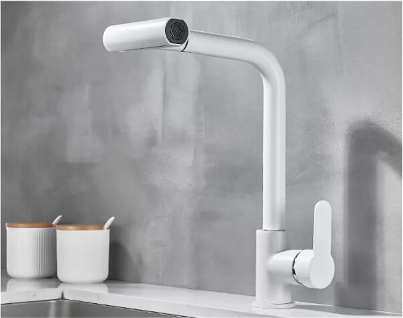 DecorBites™ Gray Waterfall Kitchen Faucet Swivel Pull Out Sink Tap Single Hole