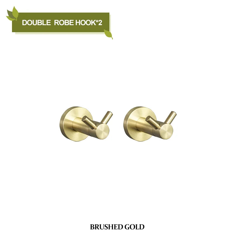 DecorBites™ Brushed Gold Bathroom Hardware Set with Stainless Steel Towel Bar & Paper Holder