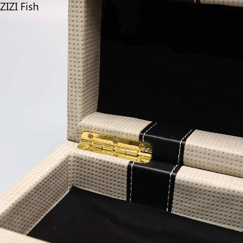 DecorBites™ Leather Jewelry Box: Minimalist Decorative Storage for Dresser and Table