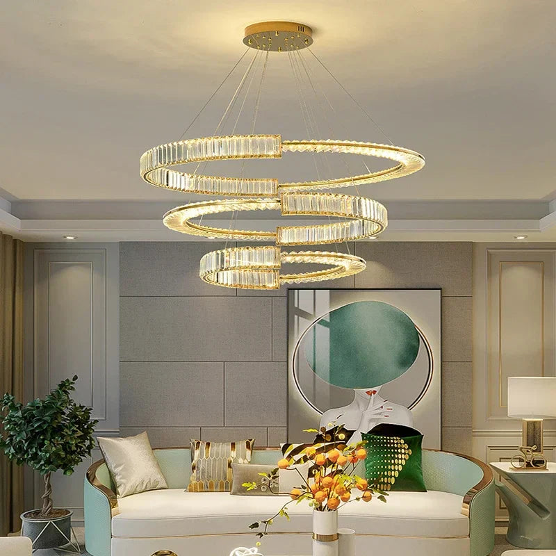 DecorBites™ Crystal Chandeliers: Modern Luxury LED Lighting Fixture for Living, Dining, and Bedroom